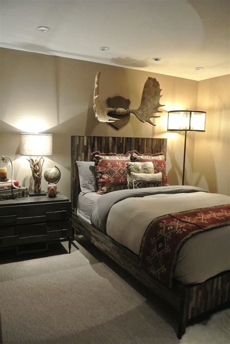 Luxe Hunting Lodge Rustic Bedroom Omaha By The Modern Hive Houzz