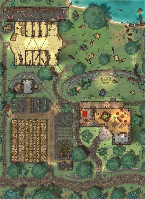 Made A Farm To Try Out Dungeondraft Battlemaps Dnd World Map Fantasy World Map Fantasy Town