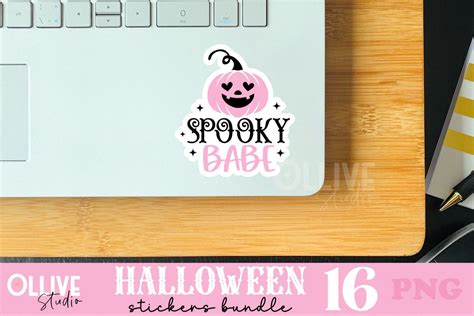 Pink Halloween Stickers PNG Bundle - Etsy