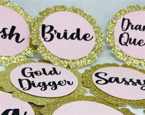 Bachelorette Party Pins Name Tags Bachelorette Party Decorations Bridal Shower Pins Bride