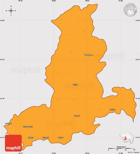 Political Simple Map Of Rajkot Cropped Outside