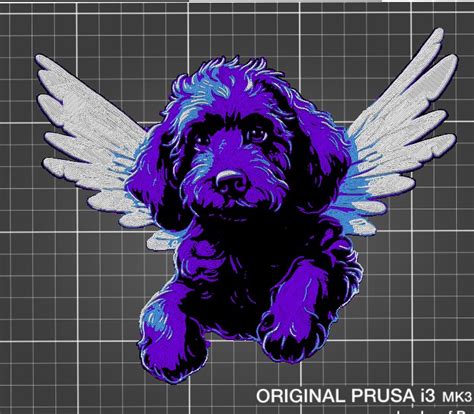 Winged Goldendoodle Hueforge Art By Andorra Download Free Stl Model