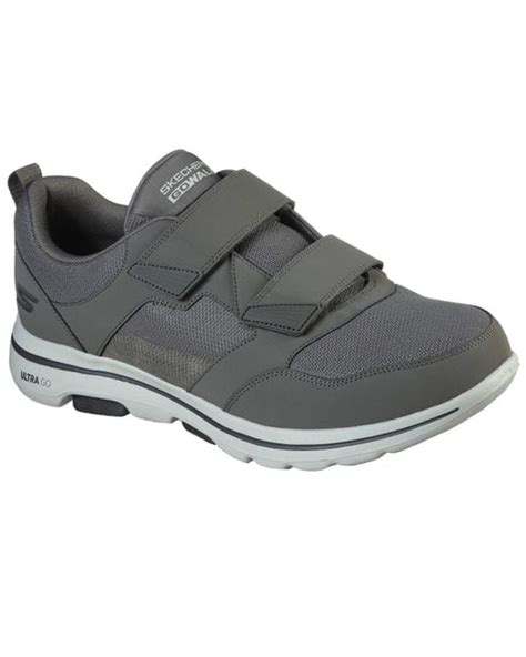 Skechers Double Velcro Athletic Mesh Performance Walking Shoe in Khaki (Gray) for Men - Lyst