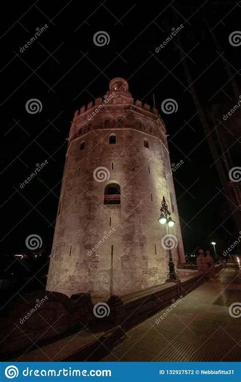 View Of Golden Tower Torre Del Oro Of Seville Andalusia Spain Over