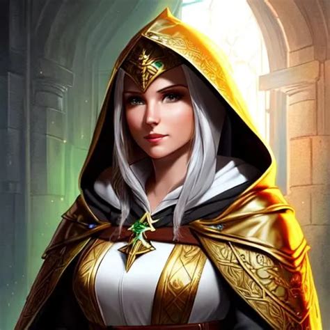 Robed Cleric Dnd Elf Female Portrait Illustrati