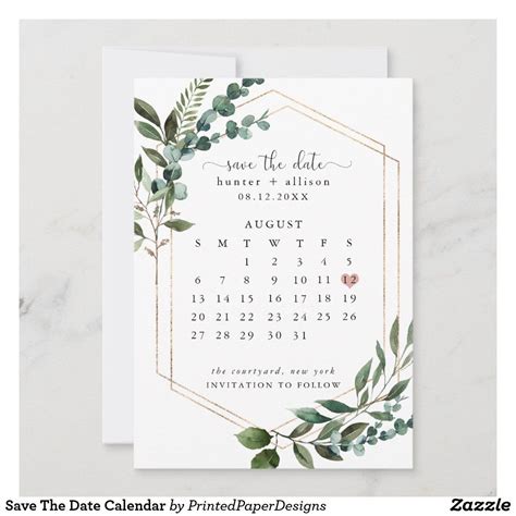 Save The Date Calendar Save The Date Invitations Wedding Invitation