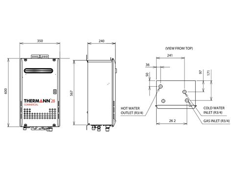 Thermann Commercial 28l External Lpg Continuous Flow Hot Water System