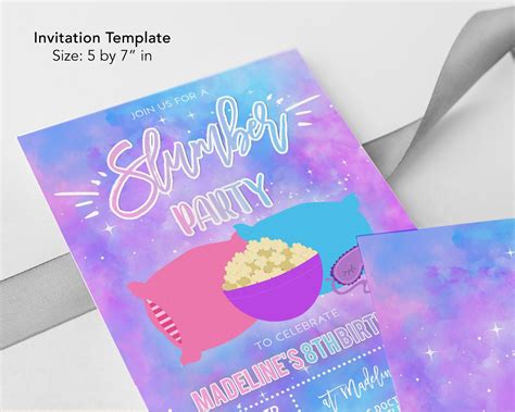 Editable Slumber Party Invitation Sleepover Birthday Invite Etsy