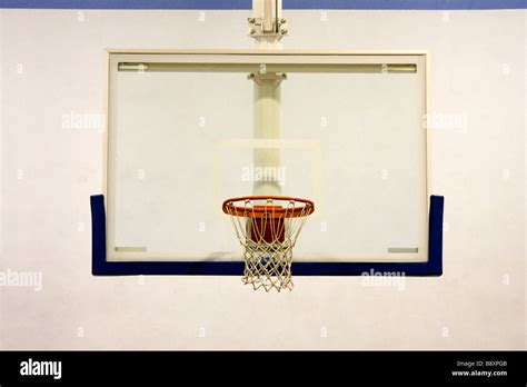 Indoor Basketball Hoop In School Gymnasium Stock Photo Alamy