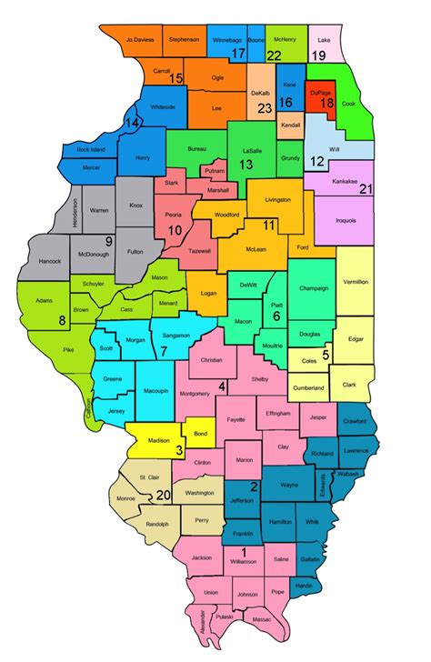 Illinois Judges 2015: Map of the 24 Illinois Judicial Circuits