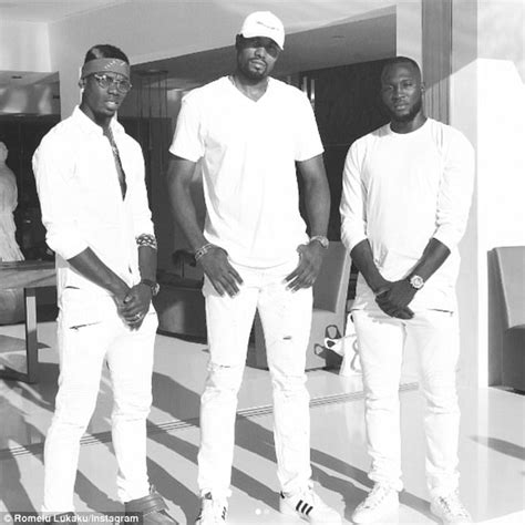 Paul Pogba And Romelu Lukaku Meet Nba Star Serge Ibaka Daily Mail Online