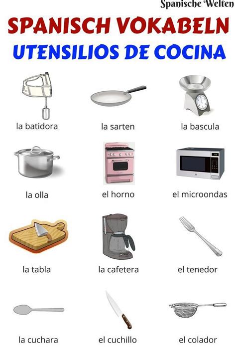 Spanish Vocabulary Kitchen Utensils Uncategorized Spanish