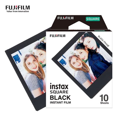 Fujifilm Instax Square Film 10 Sheets Instant Film Photo Paper Black Frame for Fujifilm instax ...