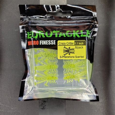 Euro Tackle Crazy Critter Bait Chartreuse 8 Pk Stony Tackle Shack