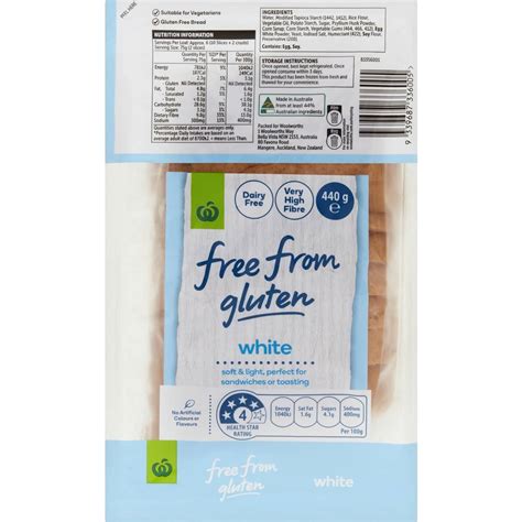 Woolworths Free From Gluten White Bread Loaf 440g Woolworths