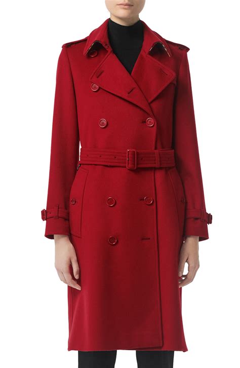 Burberry Kensington Cashmere Trench Coat Red Trench Coat Coat Burberry Coat