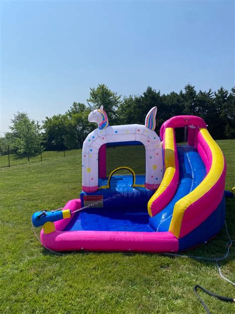 46 Mo Finance BOUNTECH Inflatable Water Slide 7 In 1 Mega Water