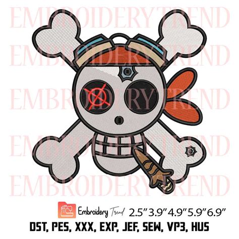 Pirate Jolly Roger Embroidery Anime One Piece Machine Embroidery Design