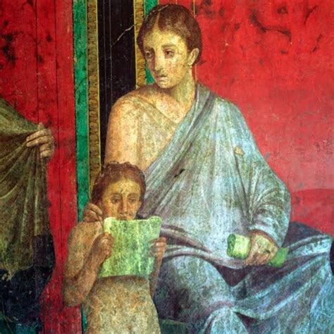 Fresco Showing A Girl Reading Papyrus Dated To The 1st Century Bce In 2021 Roman Art Women