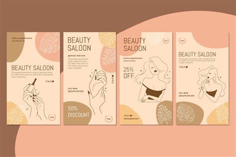 Free Vector Beauty Salon Instagram Stories Template