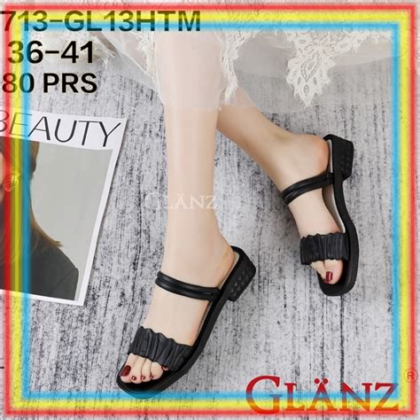 Jual 713GL13 Sandal Sepatu Wedges Wanita Glanzton Sendal Selop Cewek