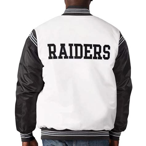 Starter Historic Las Vegas Raiders White And Black Jacket Jackets Masters