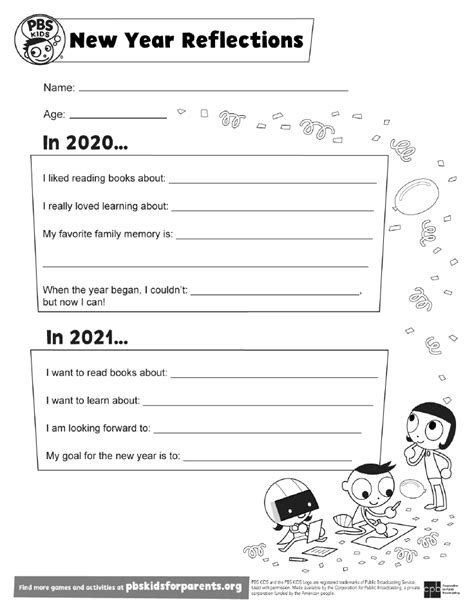 New Years Reflection Activity