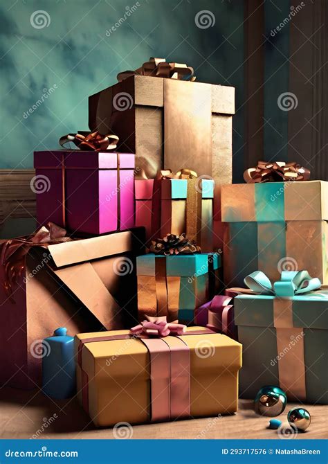 Painted Gifts Volumetric Duotone Color Palette Stock Illustration