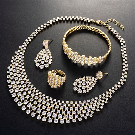 Featured White Gold Plated 4 Piece Jewelry Set With Full Guarantee