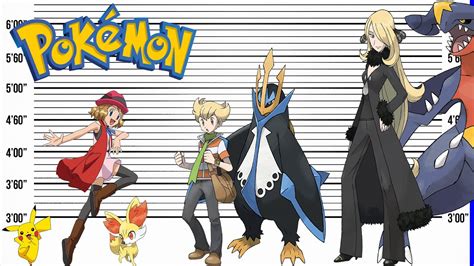 Pokémon Size Comparison Pokémon Trainers And Their Pokémon Heights