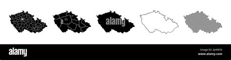 Czech Republic Map Set With Administrative Regions Municipalities