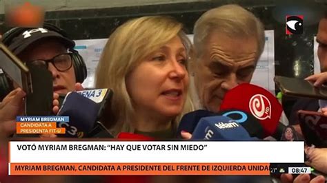 Votó Myriam Bregman hay que votar sin miedo Vídeo Dailymotion