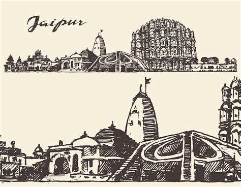 Premium Vector Jaipur Skyline Detailed Silhouette Trendy Vector