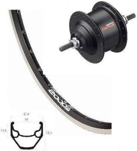 Kgs Achterwiel Inch Zac Zwart Zilver Nexus Rollerbrake Bol