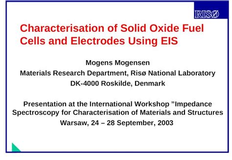 Ppt Characterisation Of Solid Oxide Fuel Cells And Electrodes Using