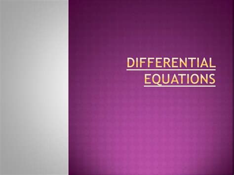 Differential Equations Ppt