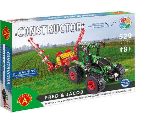 Alexander Toys Constructor Traktor modell permetezővel fém é