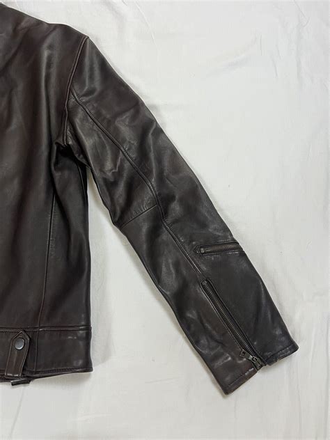 John Varvatos Collection Leather Moto Jacket Garment Gem