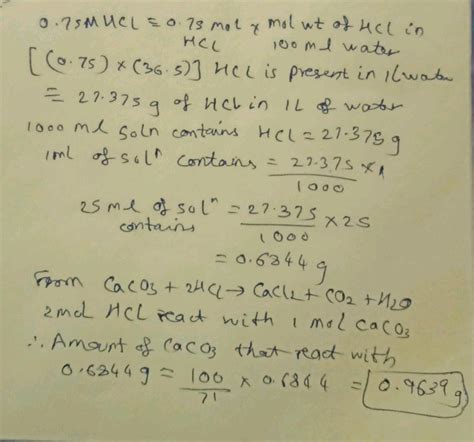 Calcium carbonate reacts with aqueous HCl to give CaCl, and Co ...