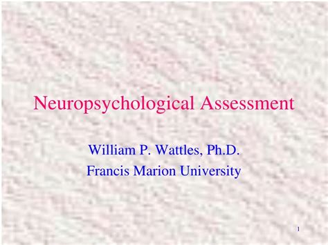 PPT Neuropsychological Assessment PowerPoint Presentation Free