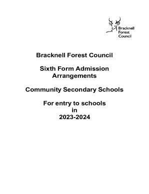 Fillable Online Sixth Form Admission Arrangements For To Fax