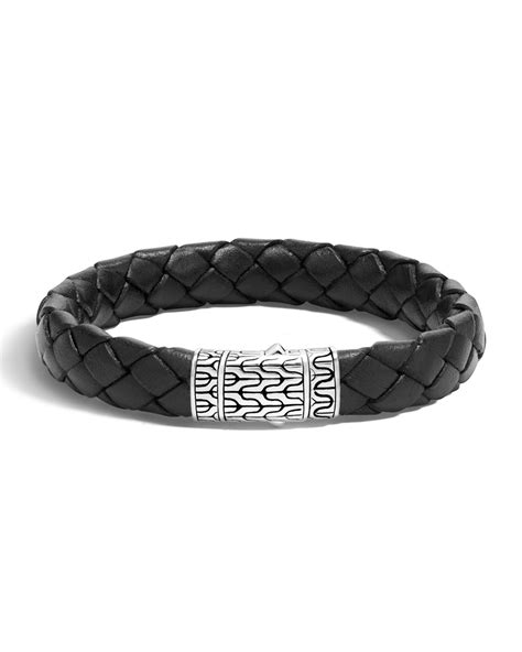 John Hardy Men S Classic Chain Braided Leather Bracelet In Black For