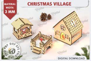 Christmas Village Laser Cut XMas Decor Graphic By Digital Idea