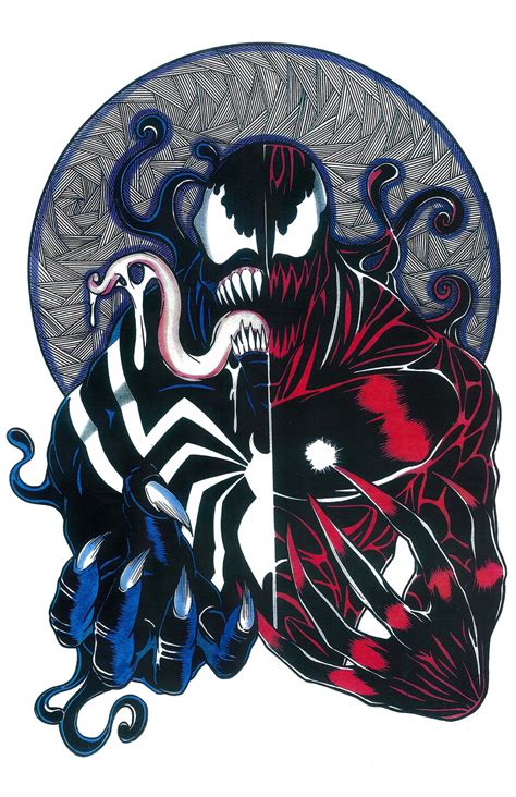 Venomcarnage Split Portrait 11x17 Fine Art Print Singapore