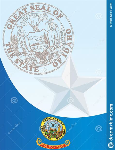 Plantilla Para El Premio, Documento Oficial Con La Bandera De Idaho ...