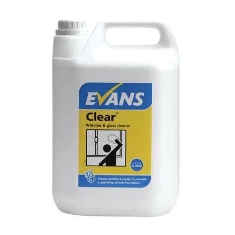 Evans Vanodine Clear Window Glass Mirror And Stainless Steel Cleaner 5ltr