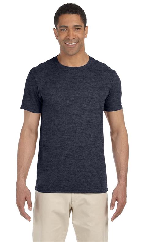 The Gildan Adult Softstyle 45 Oz T Shirt Heather Navy 2xl