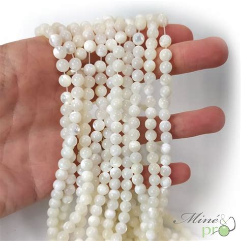 Nacre En Perles Rondes Mm Fil Complet Mine Pro Grossiste En Perles