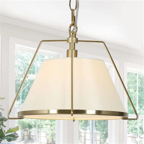 Uolfin Modern Copper Gold Pendant Light 1 Light Brass Bowl Island Pendant Light With Fabr