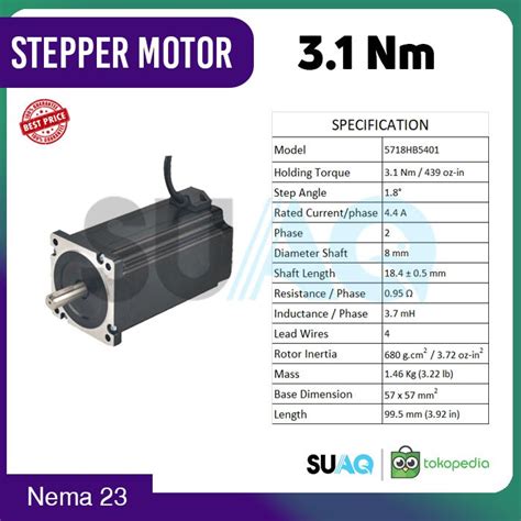 Jual Stepper Motor Nema Torsi Nm For Cnc Jakarta Utara Suaq